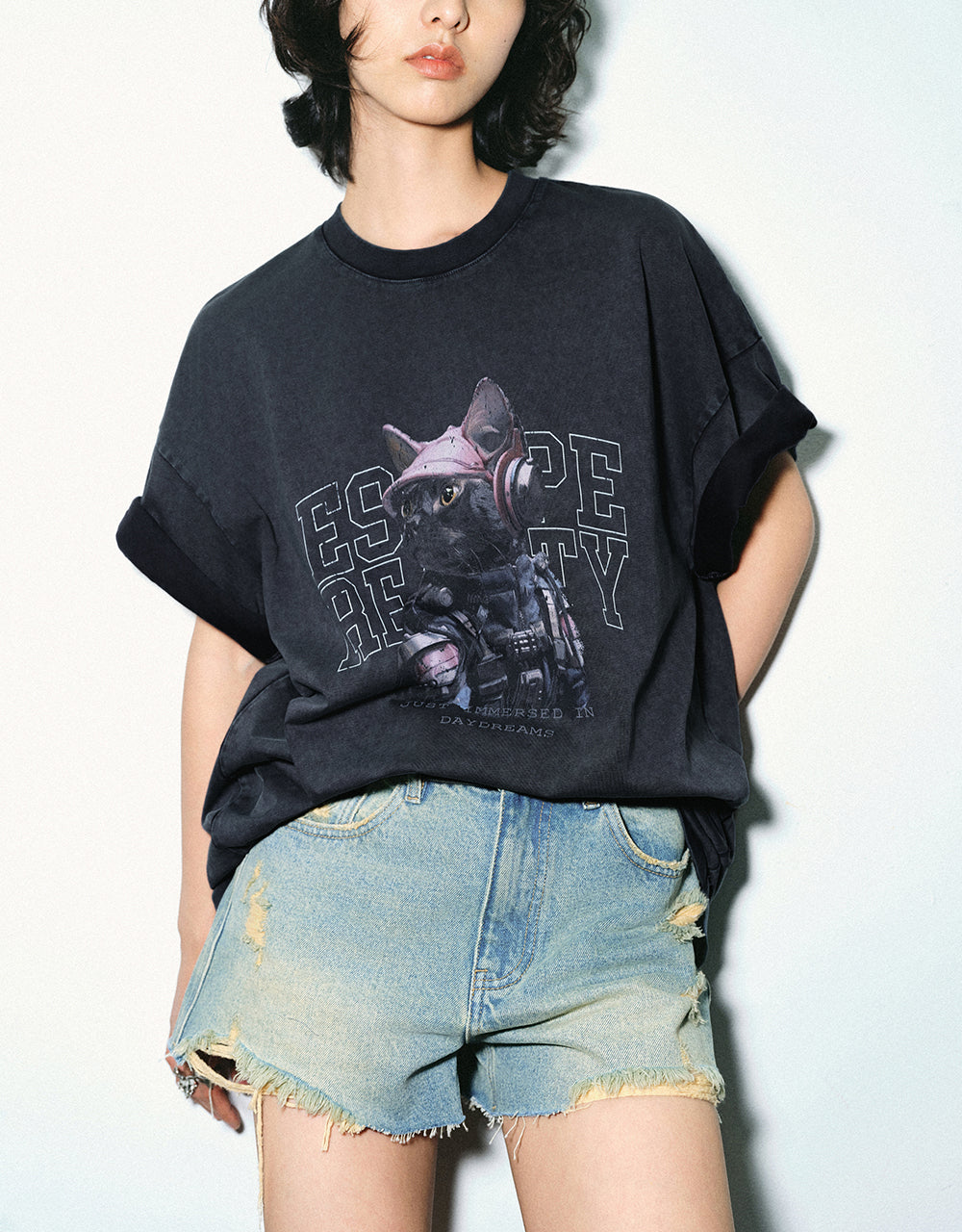 Printed Crew Neck Loose T-Shirt