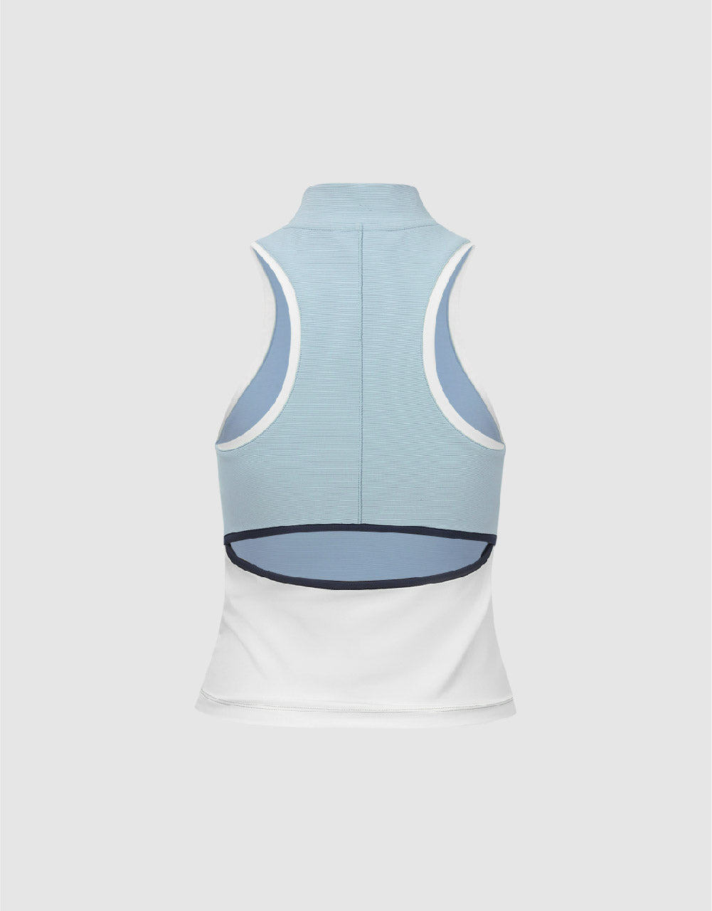 Zip Half Placket Stand Collar Tank Top