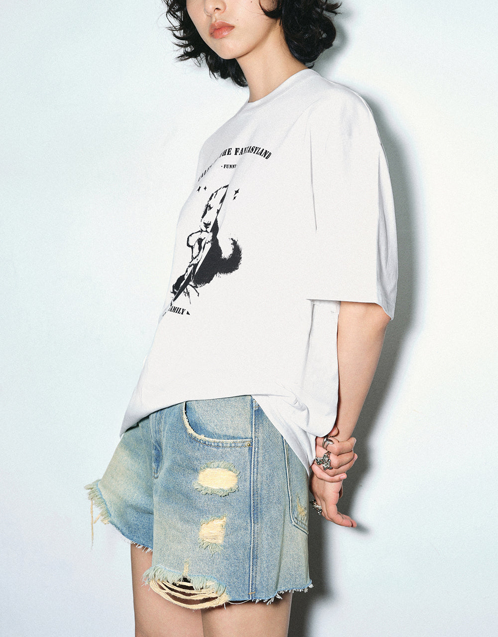 Printed Crew Neck Loose T-Shirt