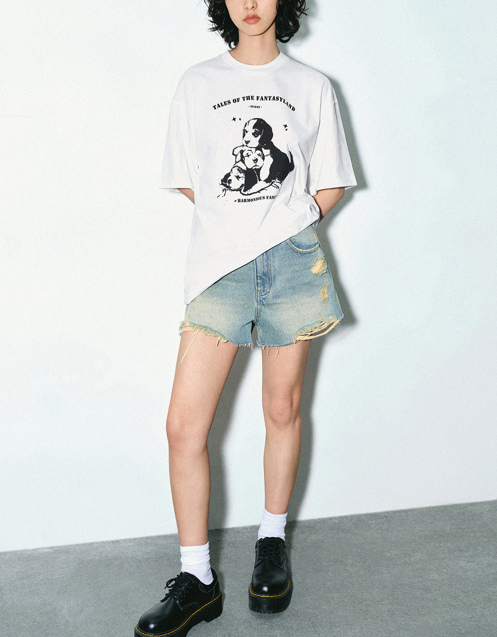 Printed Crew Neck Loose T-Shirt