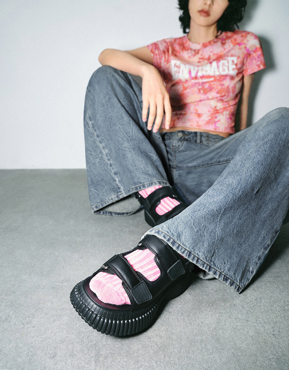 Letter Printed Crew Neck Skinny T-Shirt