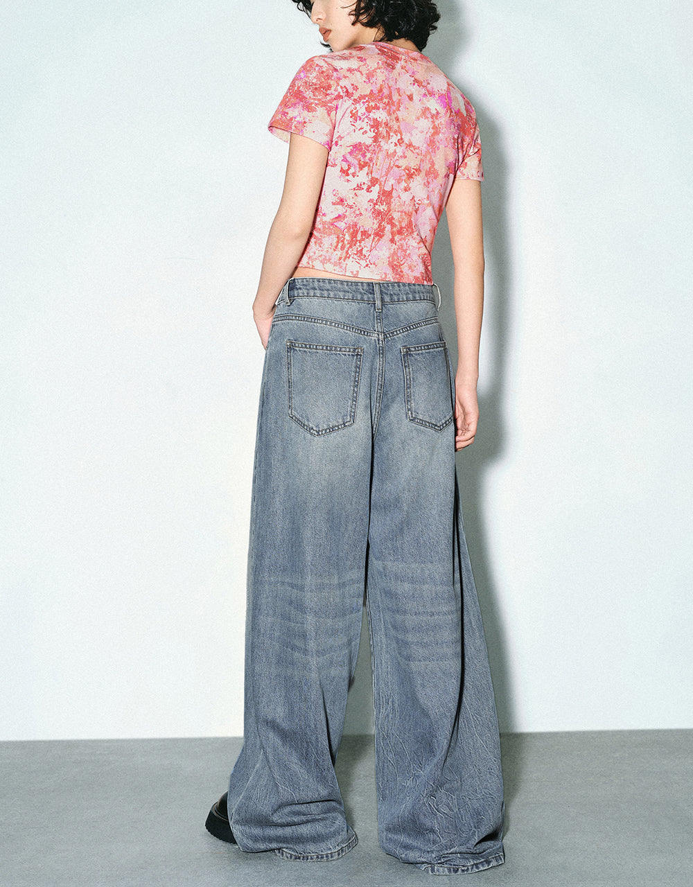 Letter Printed Crew Neck Skinny T-Shirt