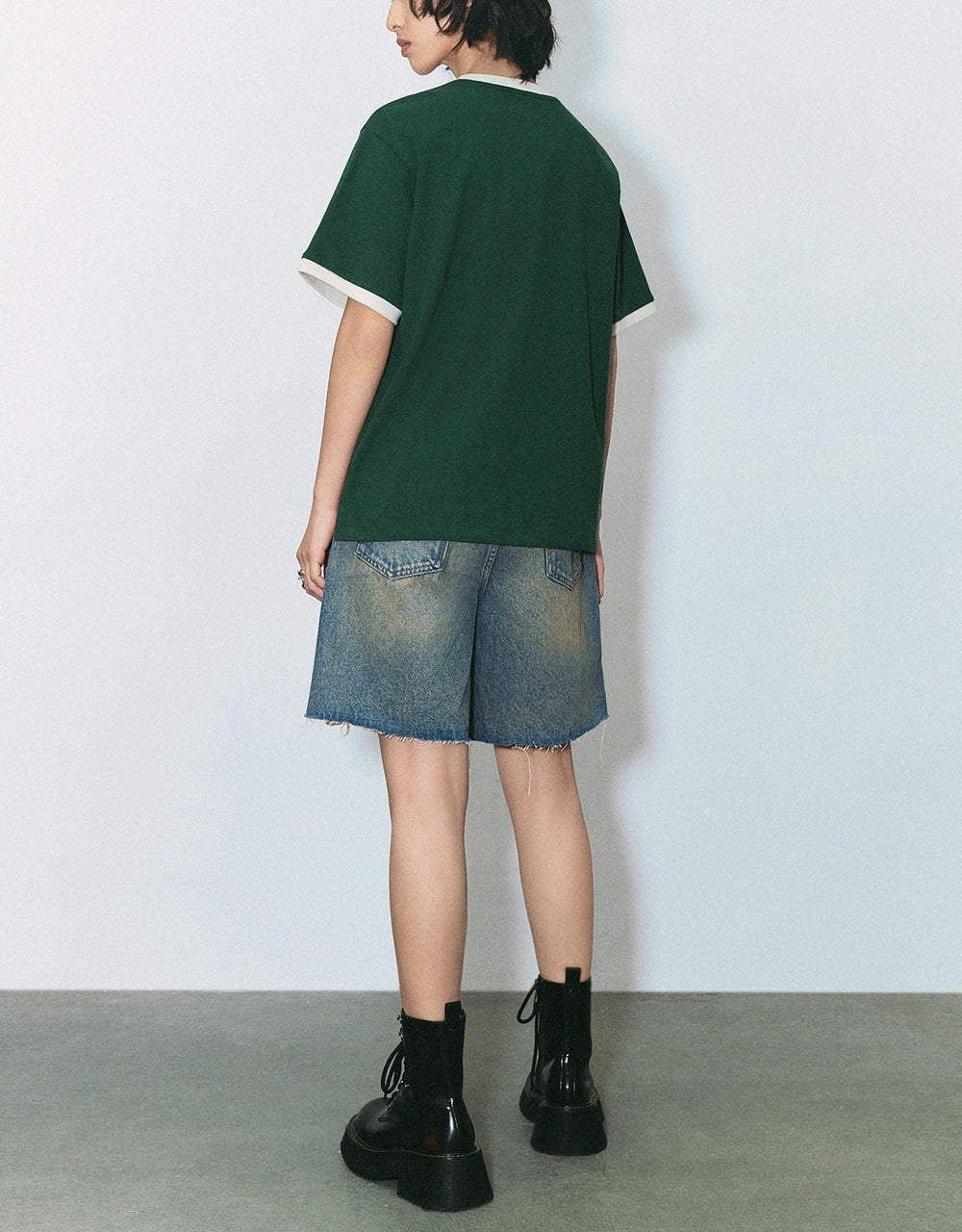 Letter Printed Crew Neck Straight T-Shirt