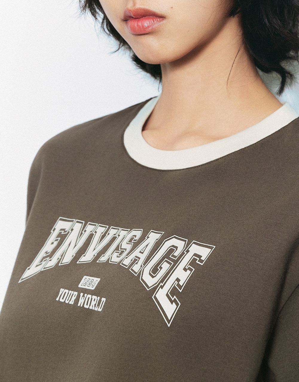 Letter Printed Crew Neck Straight T-Shirt