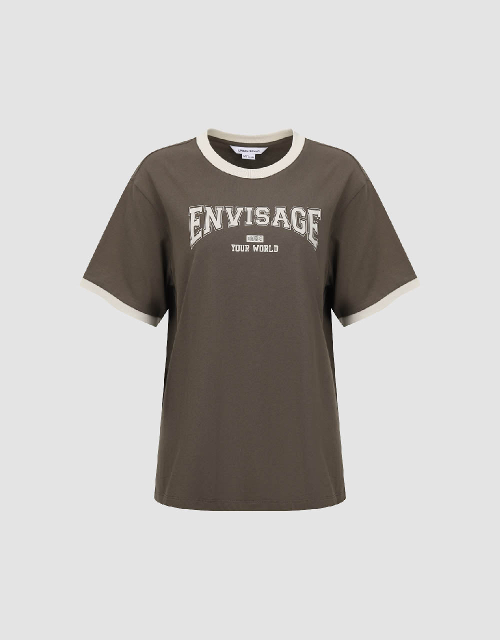 Letter Printed Crew Neck Straight T-Shirt