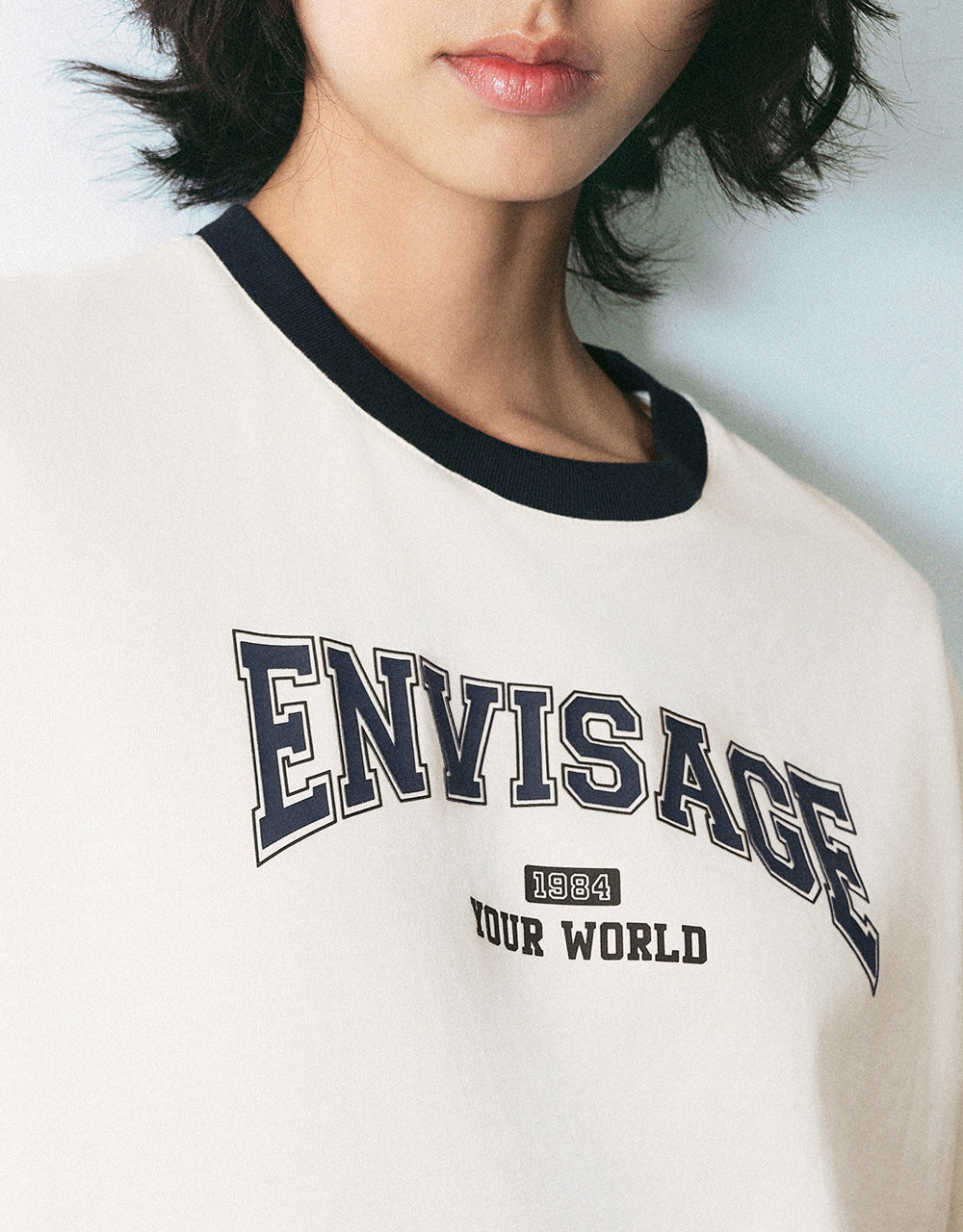 Letter Printed Crew Neck Straight T-Shirt