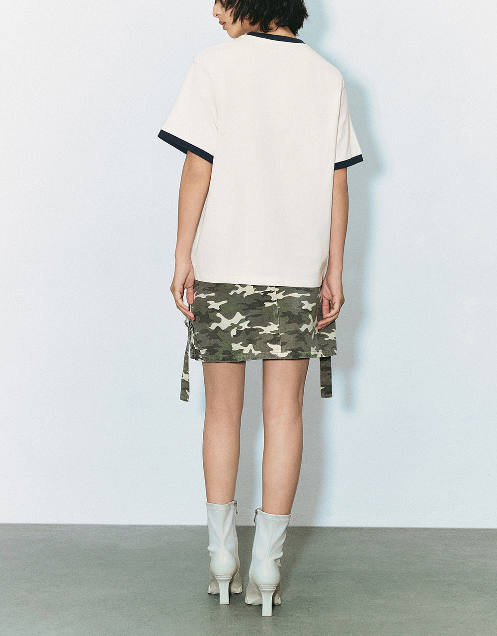 Letter Printed Crew Neck Straight T-Shirt