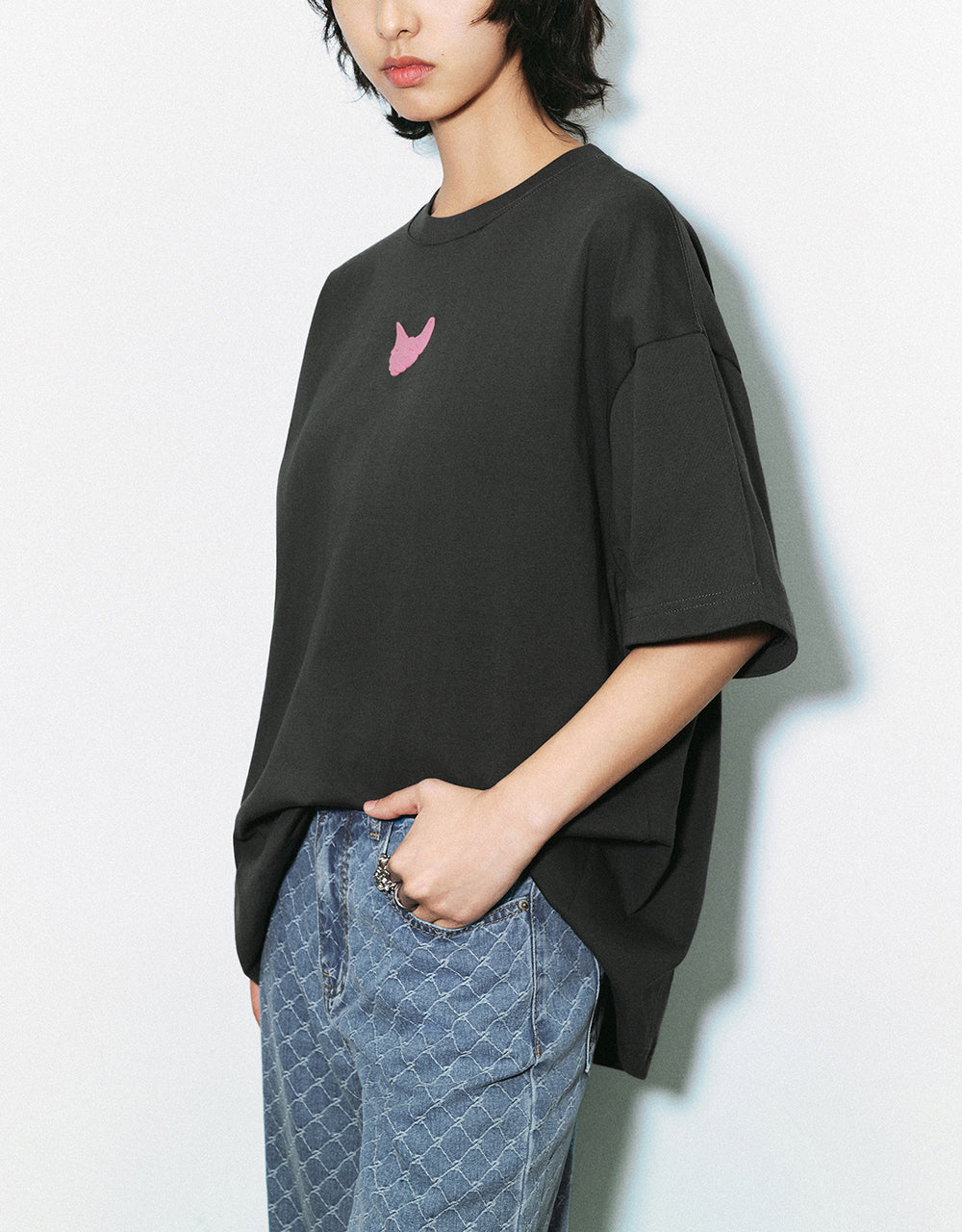 Printed Crew Neck Loose T-Shirt