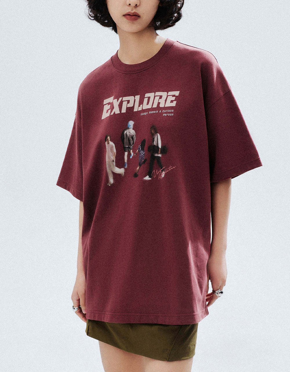 Printed Crew Neck Loose T-Shirt