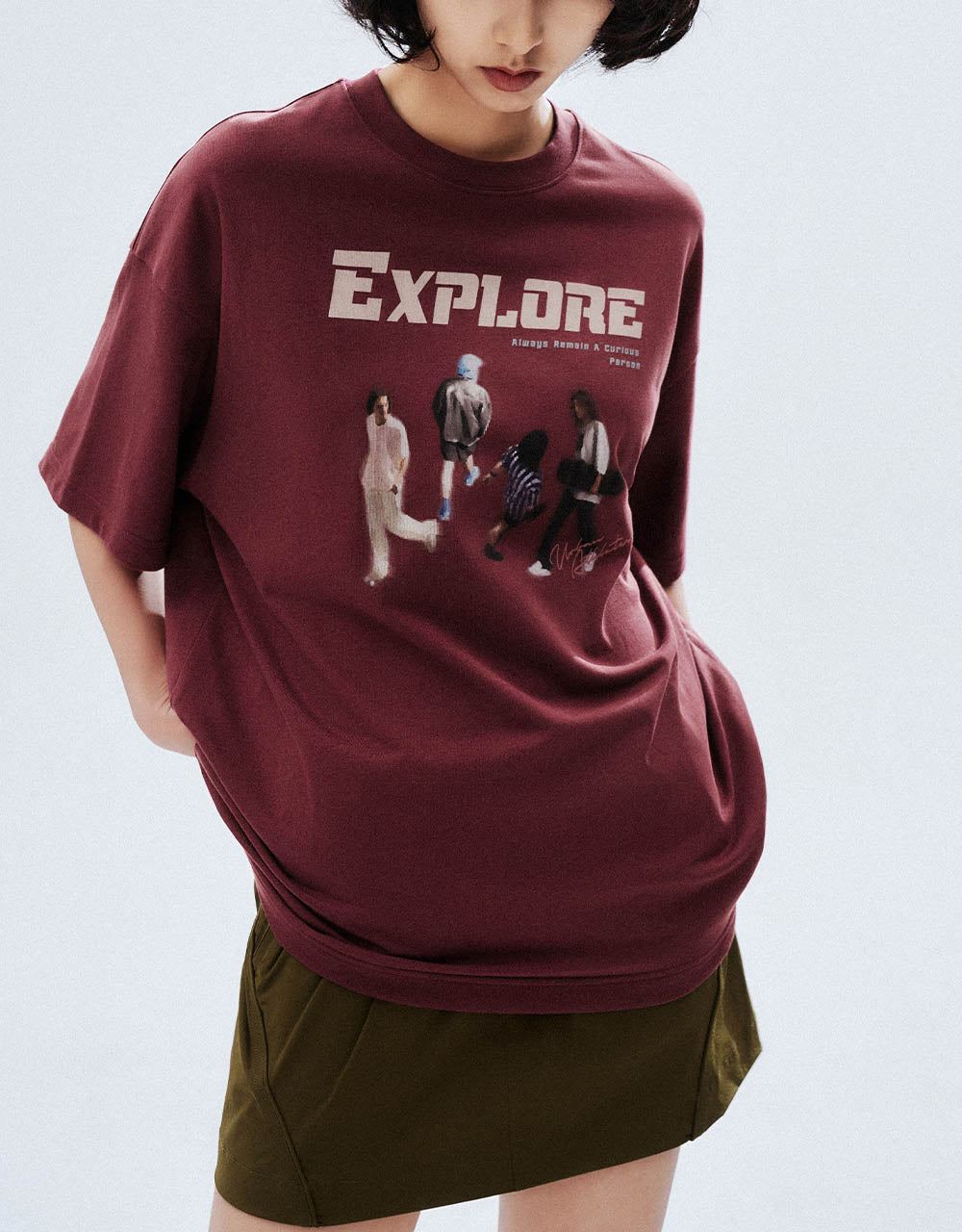 Printed Crew Neck Loose T-Shirt