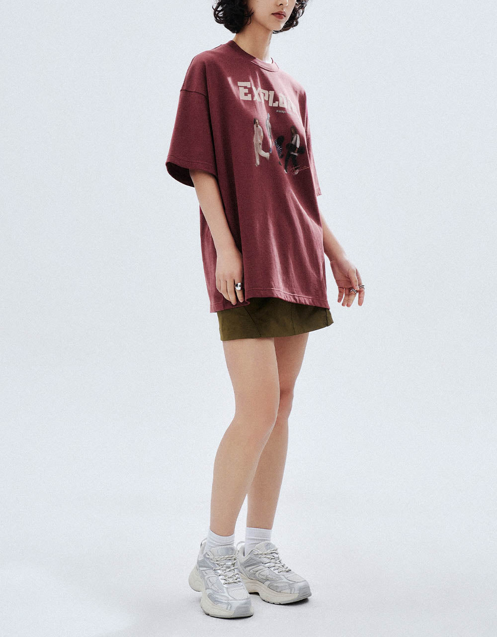 Printed Crew Neck Loose T-Shirt