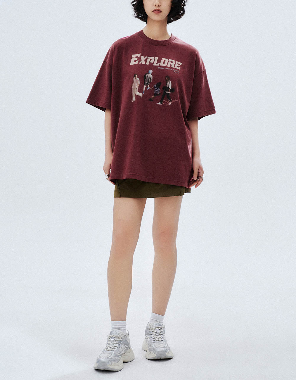 Printed Crew Neck Loose T-Shirt