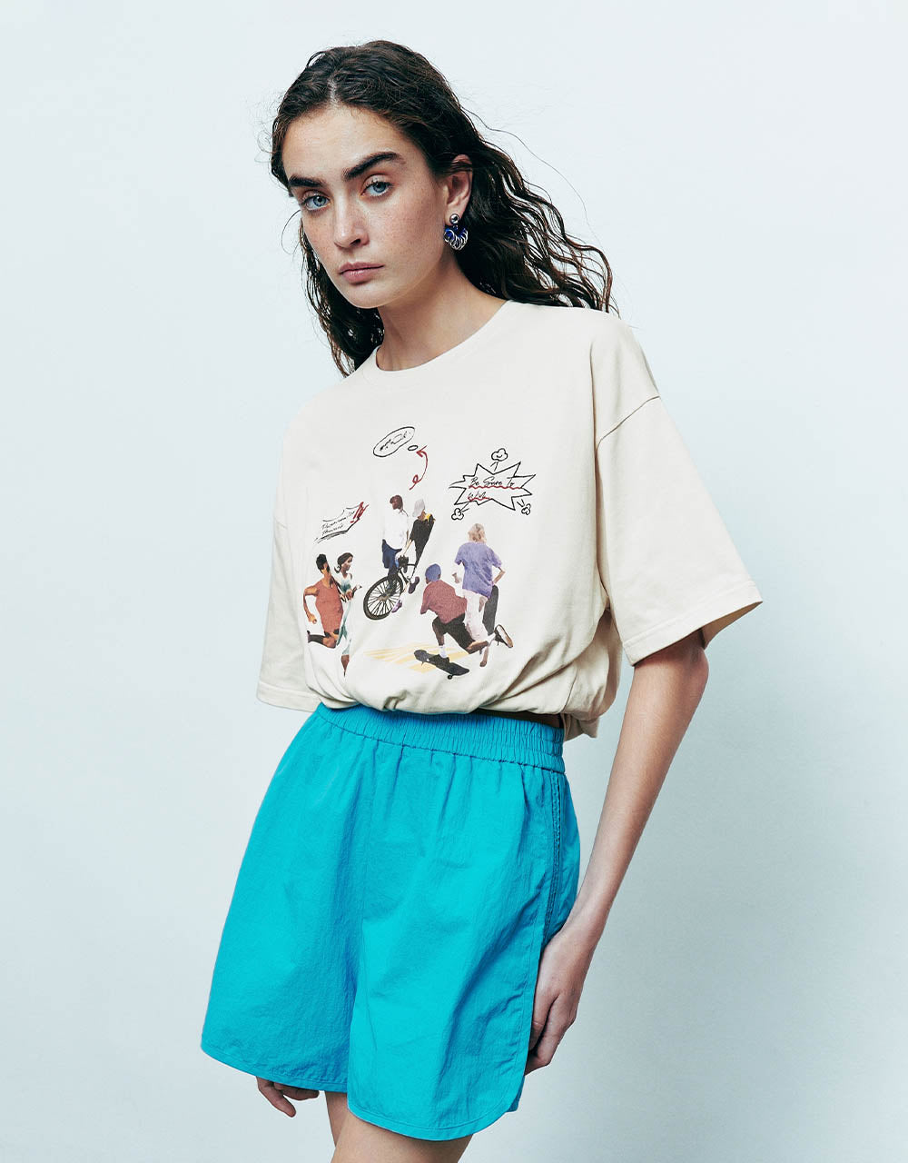 Printed Crew Neck Loose T-Shirt