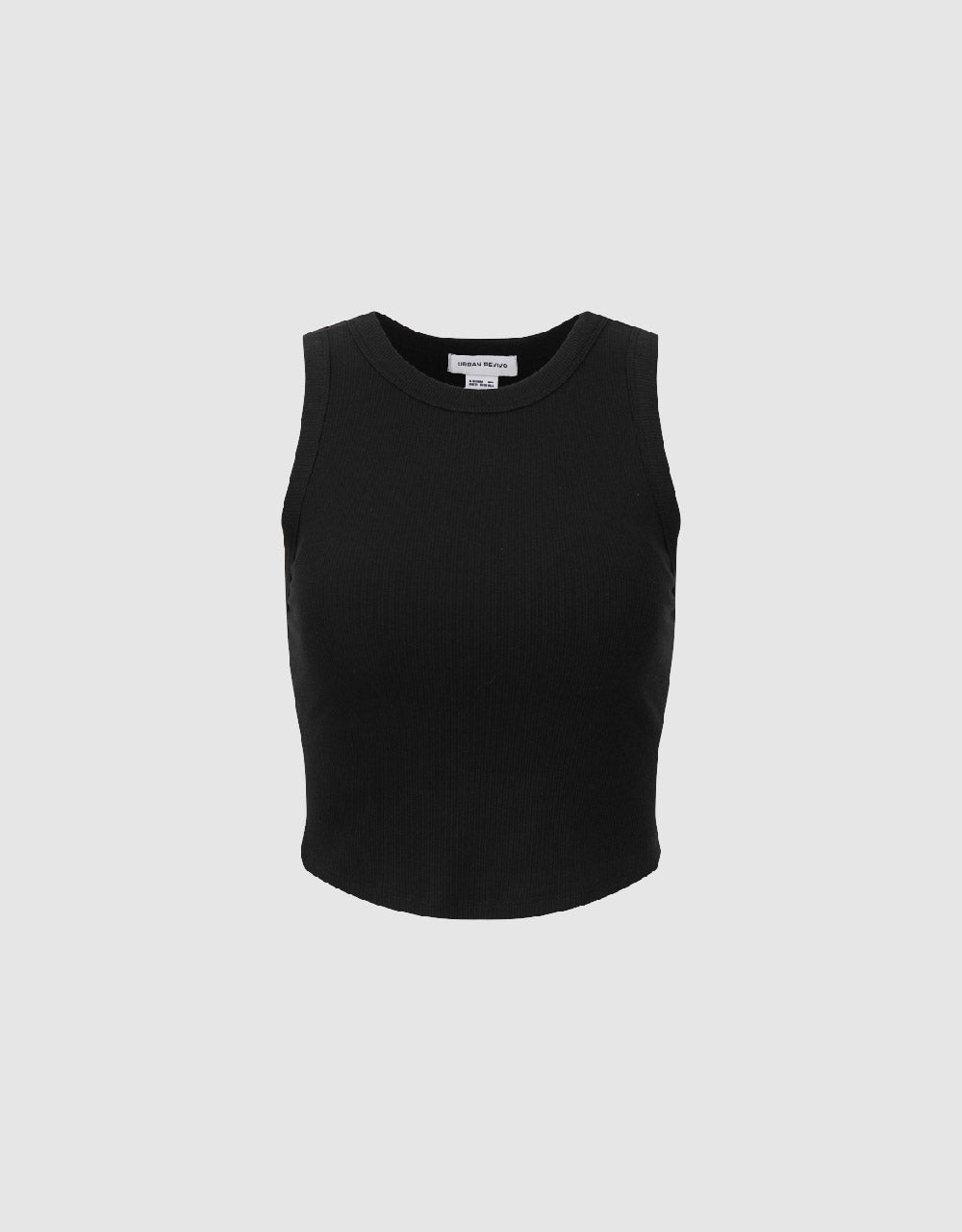 Cropped Crew Neck Knitted Tank Top