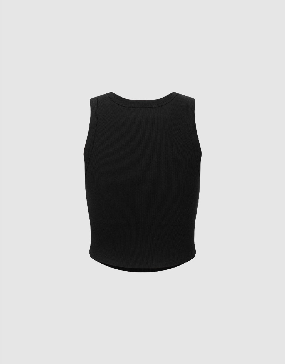 Cropped Crew Neck Knitted Tank Top