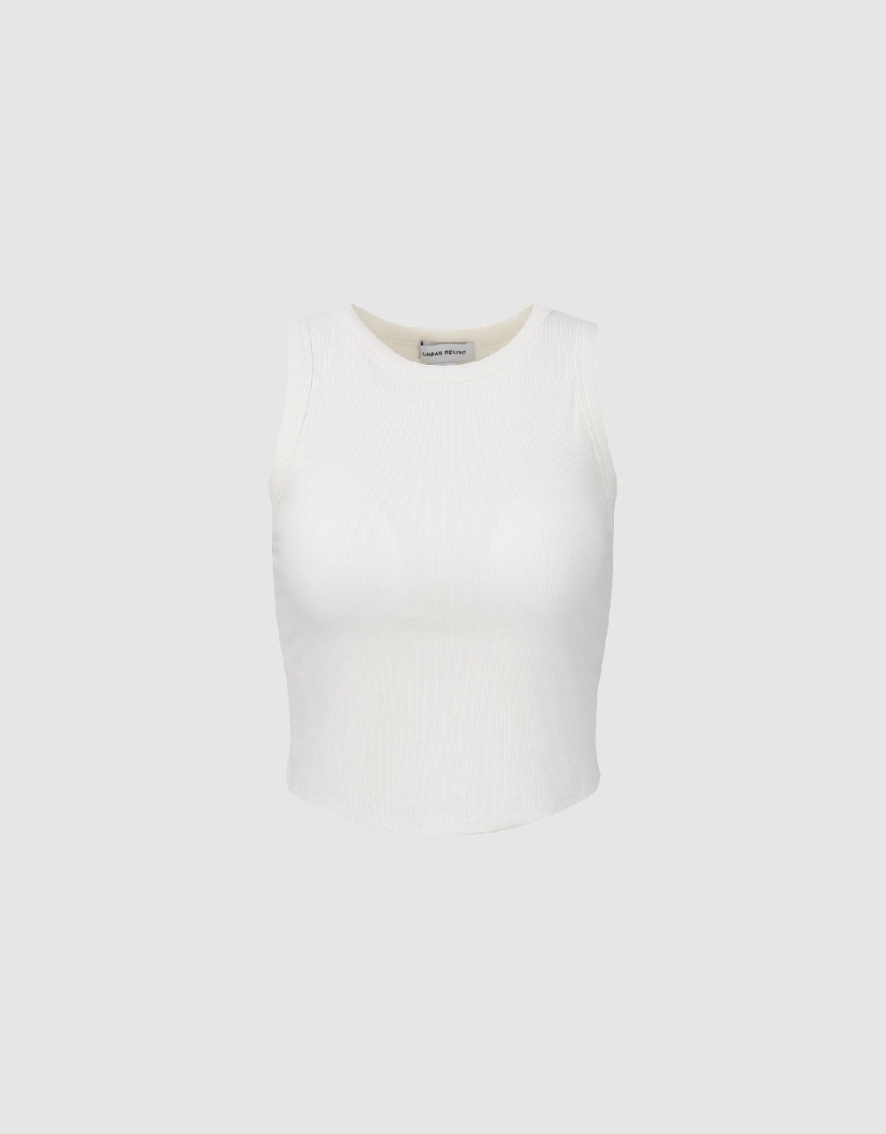 Cropped Crew Neck Knitted Tank Top