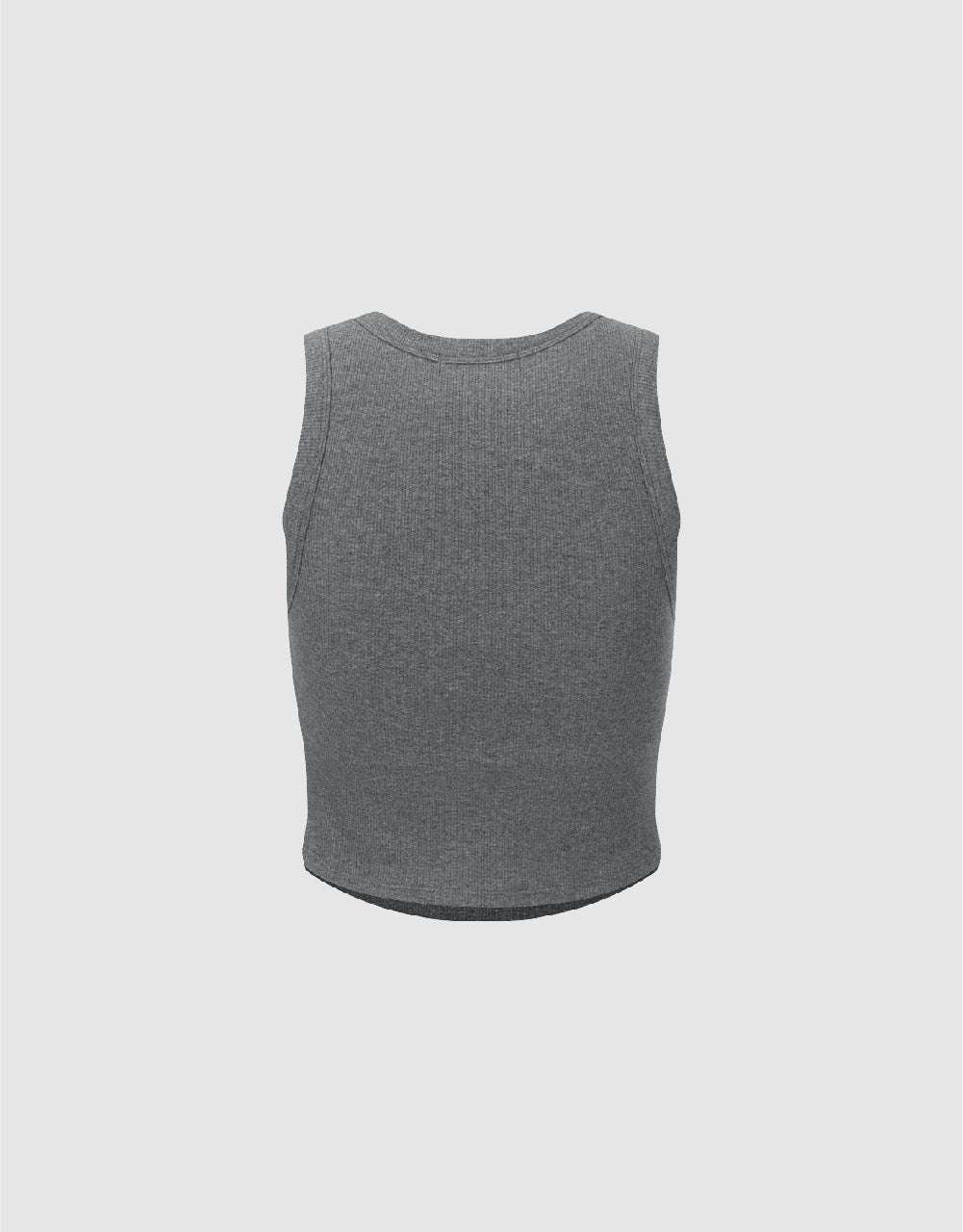 Cropped Crew Neck Knitted Tank Top