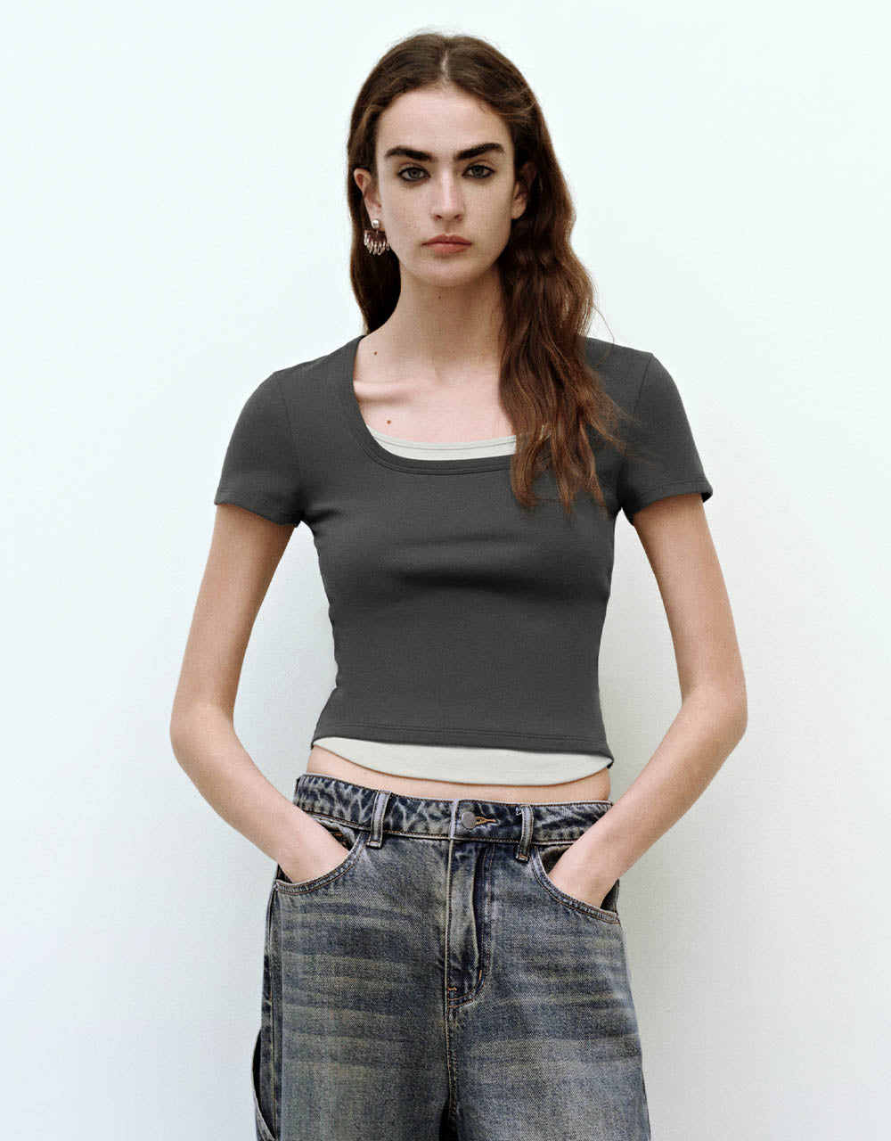 Crew Neck Skinny T-Shirt