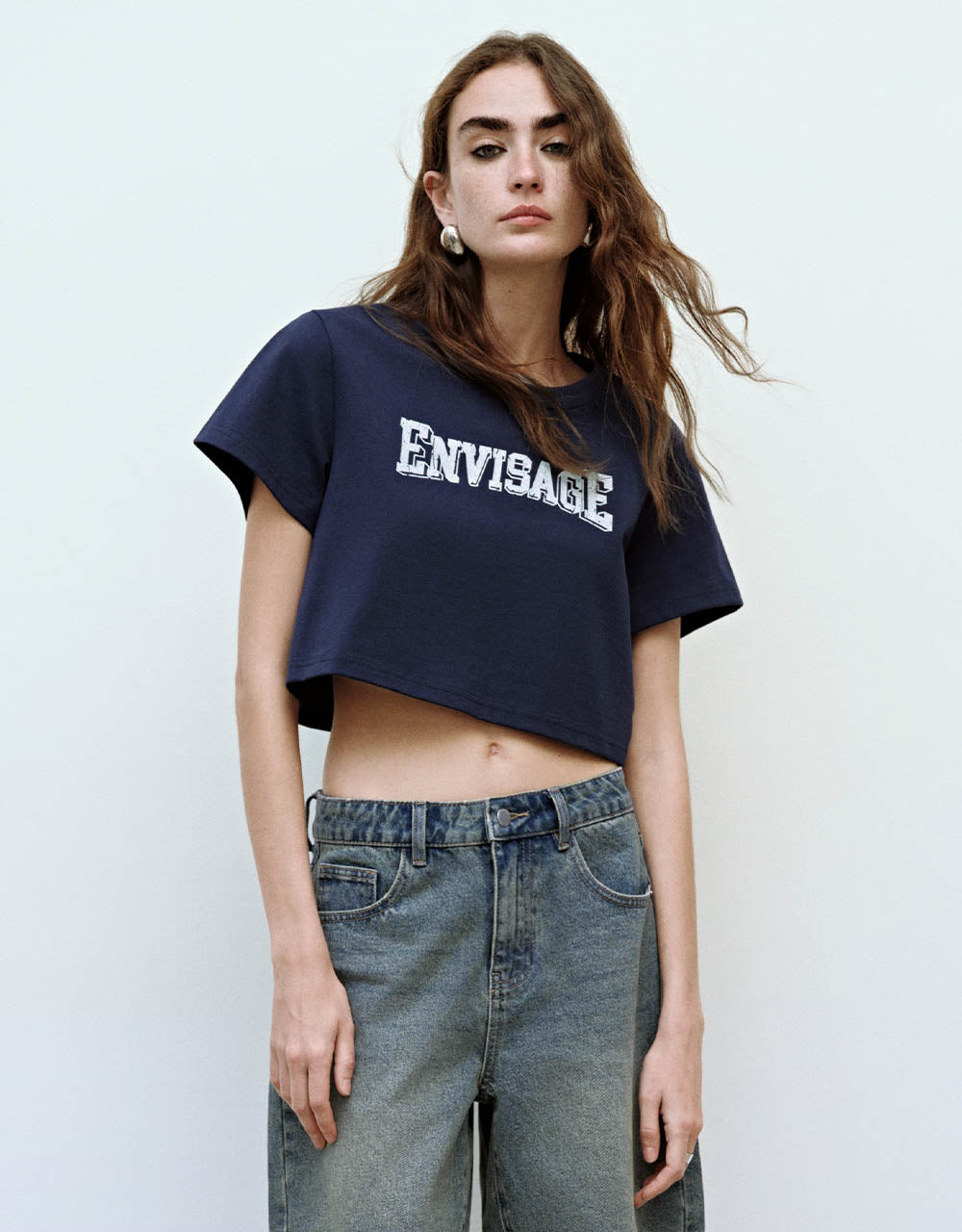 Letter Printed Crew Neck T-Shirt