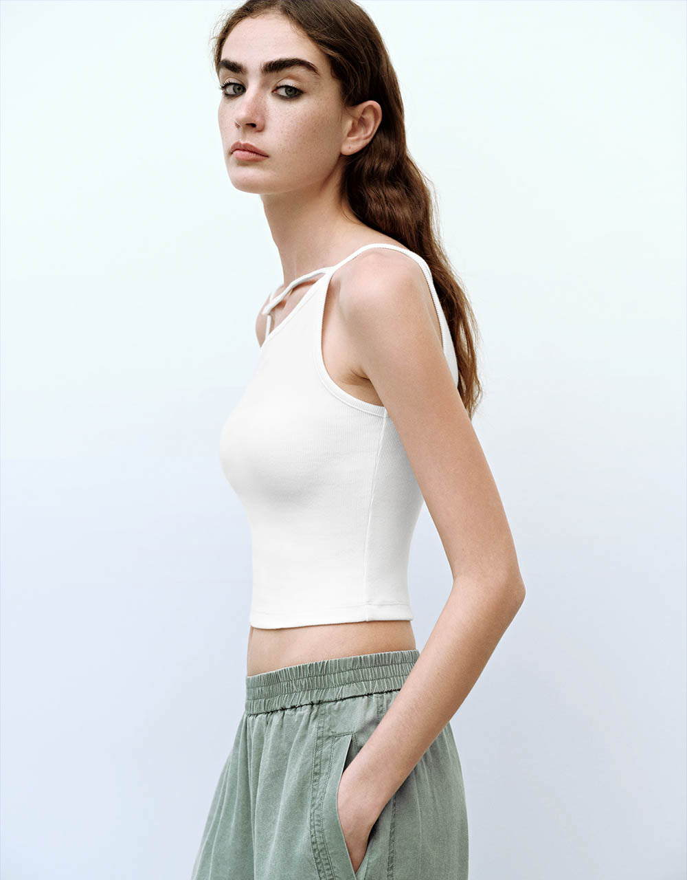 One Shoulder Cropped Cami Top