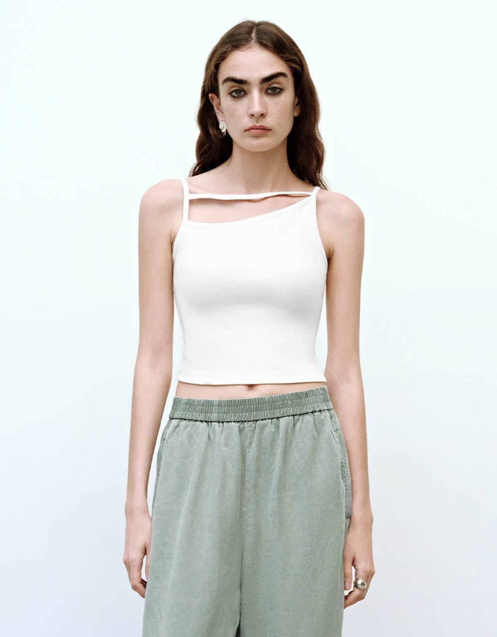 One Shoulder Cropped Cami Top