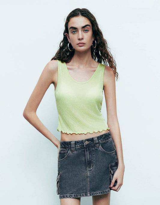 U Neck Cropped Tank Top