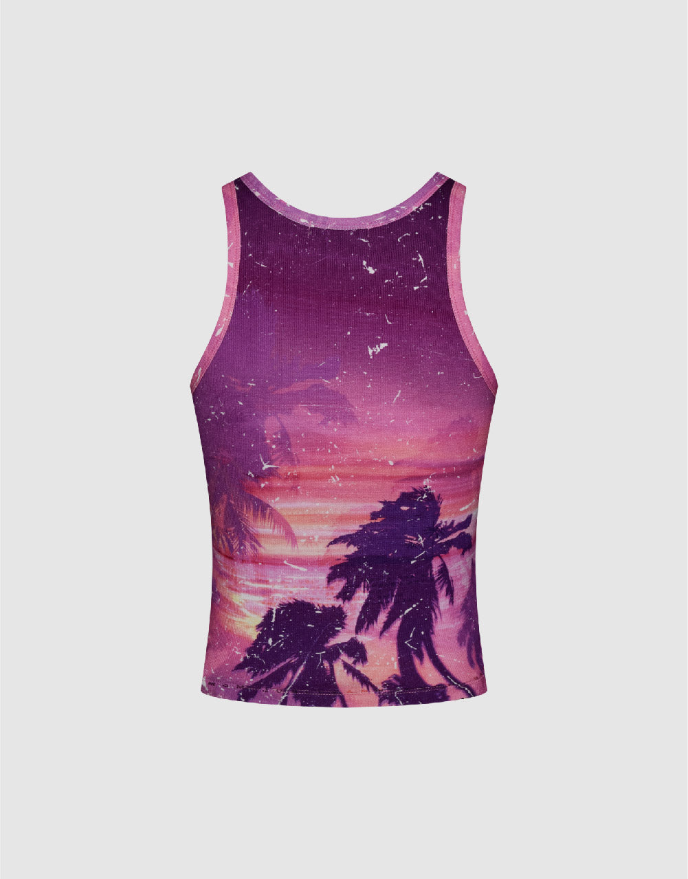 Printed Crew Neck Tank Top