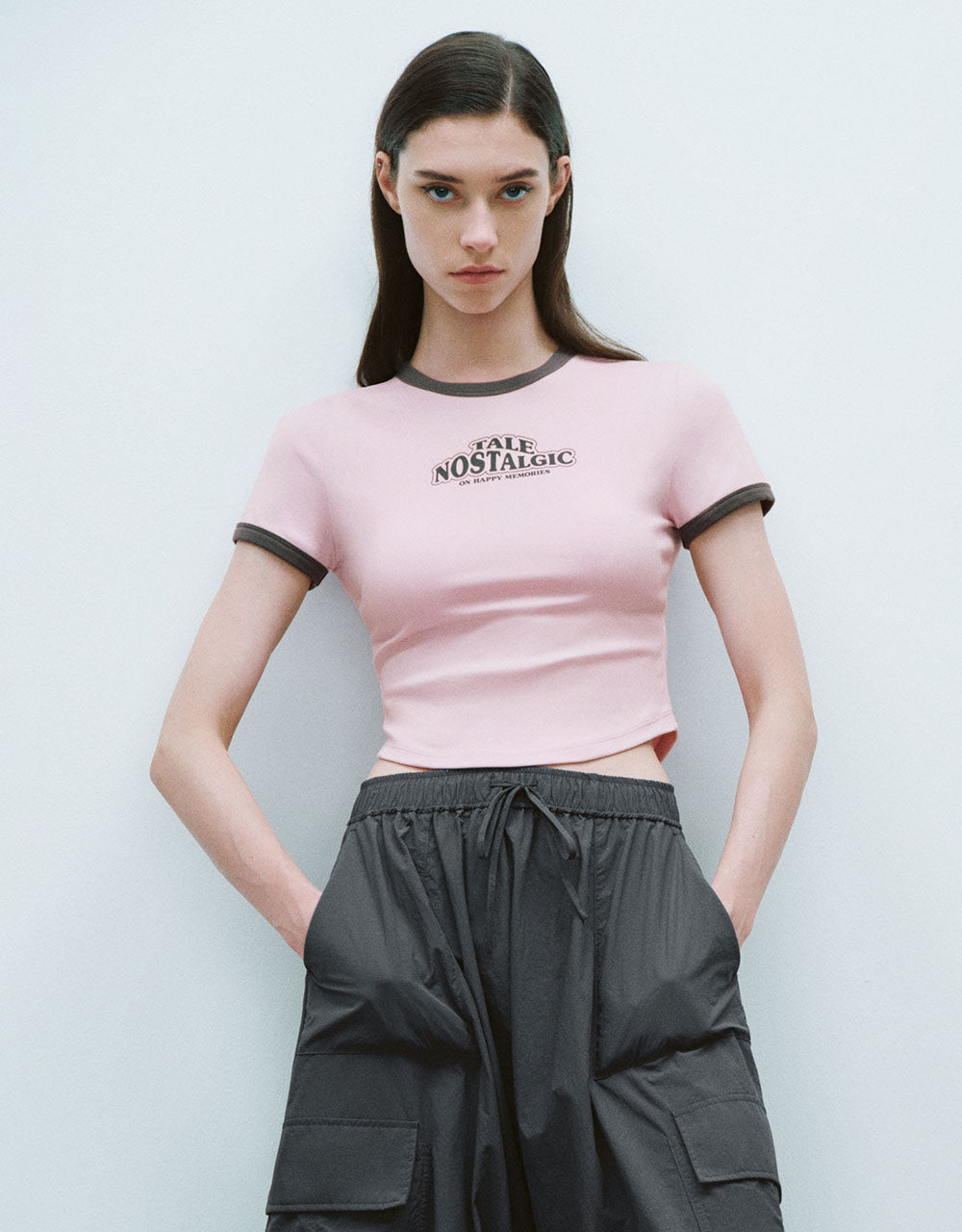 Letter Printed Crew Neck Loose T-Shirt