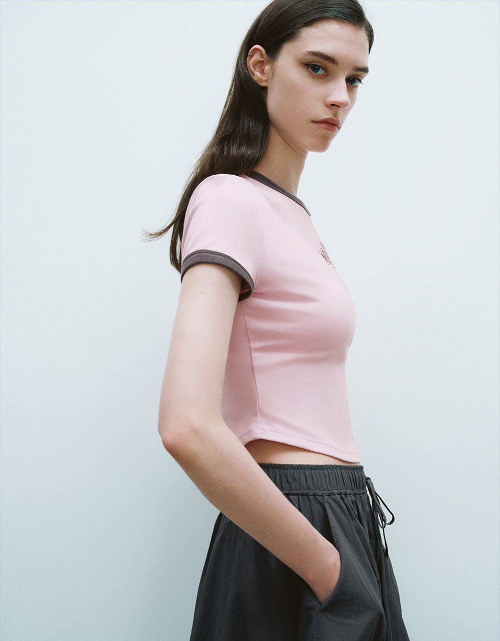 Letter Printed Crew Neck Loose T-Shirt