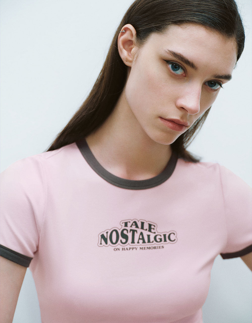 Letter Printed Crew Neck Loose T-Shirt