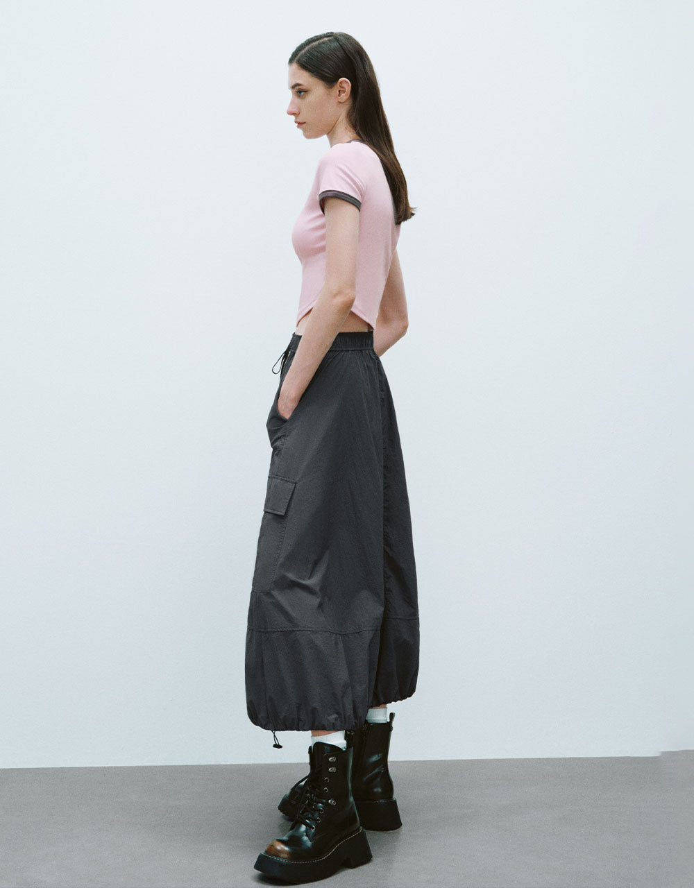 Letter Printed Crew Neck Loose T-Shirt