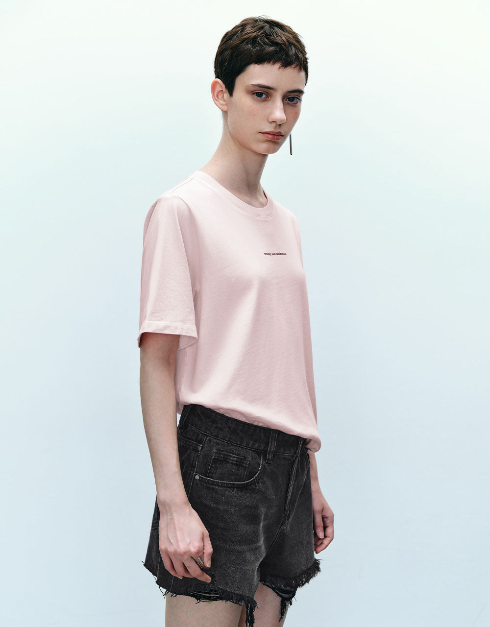 Letter Printed Crew Neck Loose T-Shirt