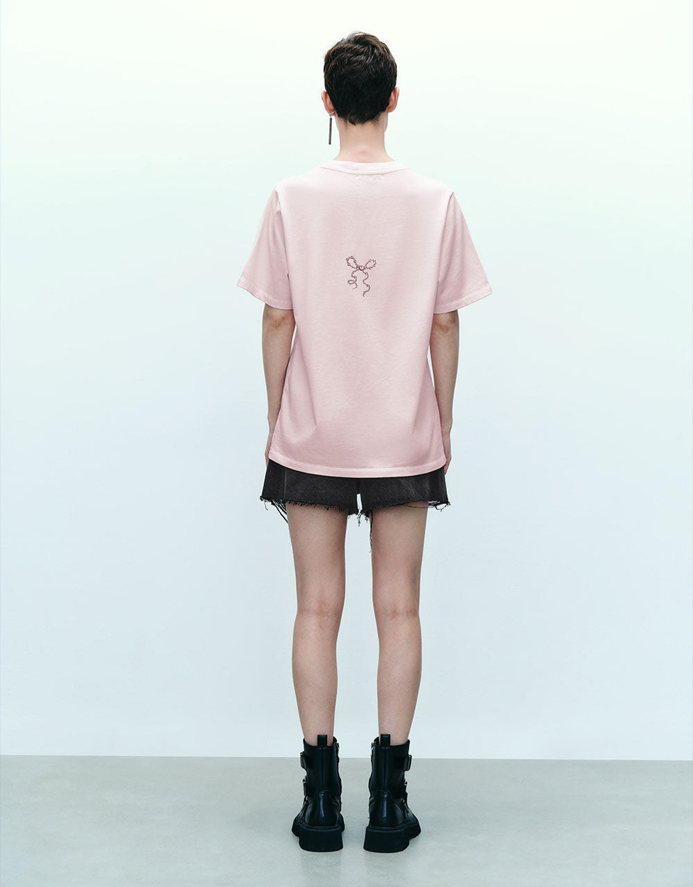 Letter Printed Crew Neck Loose T-Shirt