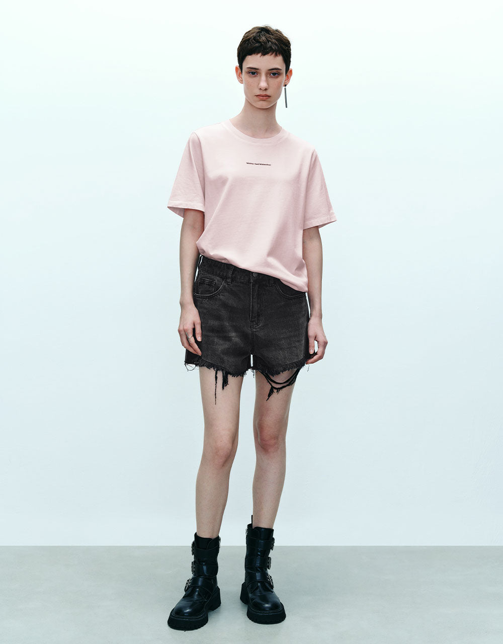 Letter Printed Crew Neck Loose T-Shirt