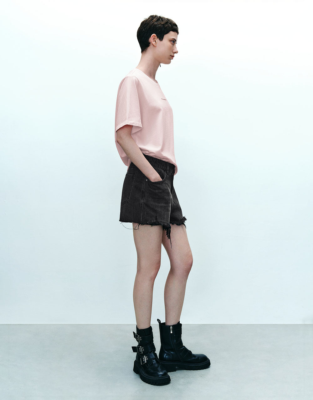 Letter Printed Crew Neck Loose T-Shirt