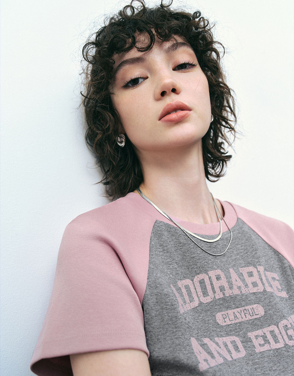 Letter Printed Crew Neck T-Shirt