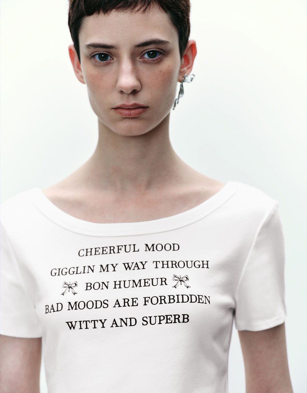 Letter Printed Crew Neck T-Shirt