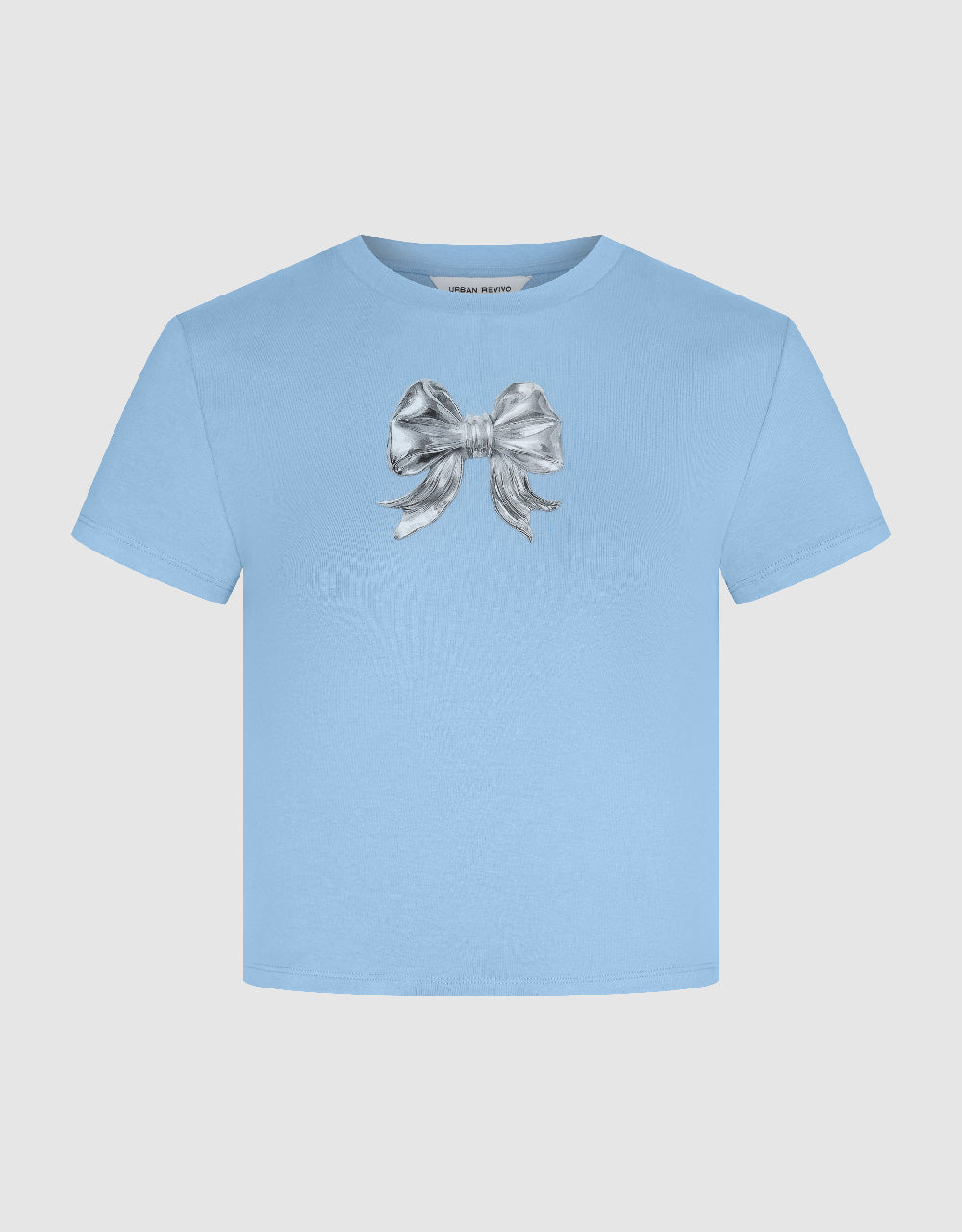 Bow Tie Printed Crew Neck T-Shirt