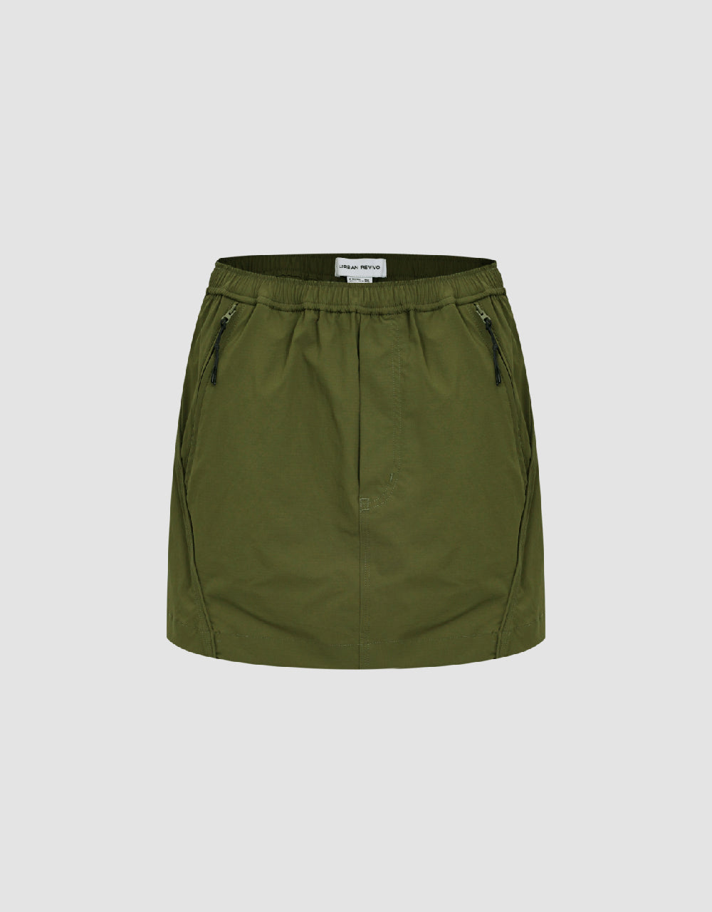 Elastic Waist Mini A-Line Skirt