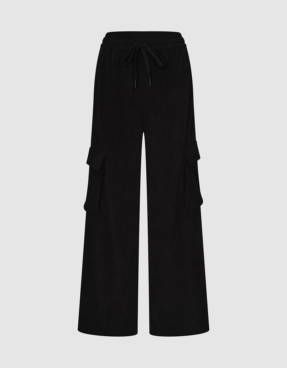 Drawstring Waist Knitted Straight Pants