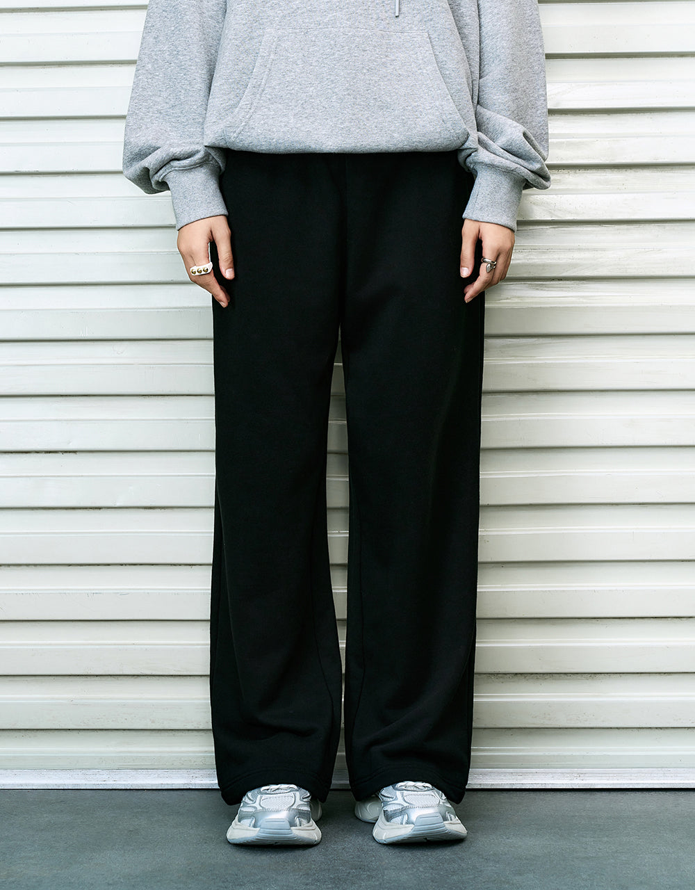 Elastic Waist Knitted Straight Pants