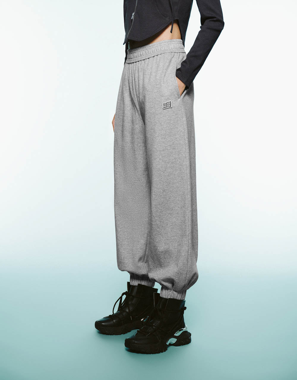 Elastic Waist Knitted Jogger Pants