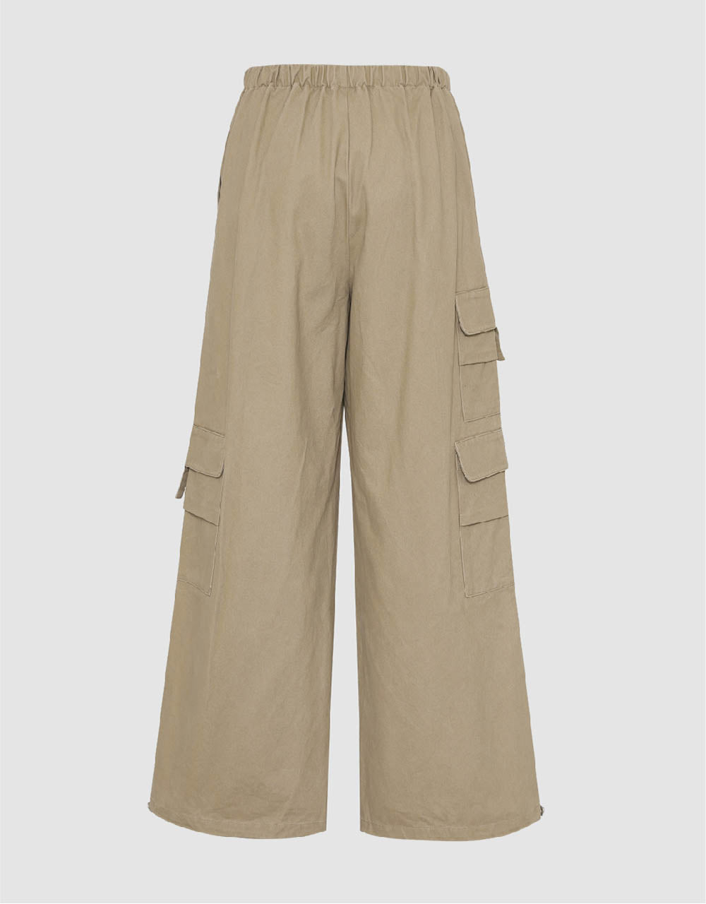 Multi-Pocket Drawstring Waist Wide-Leg Pants