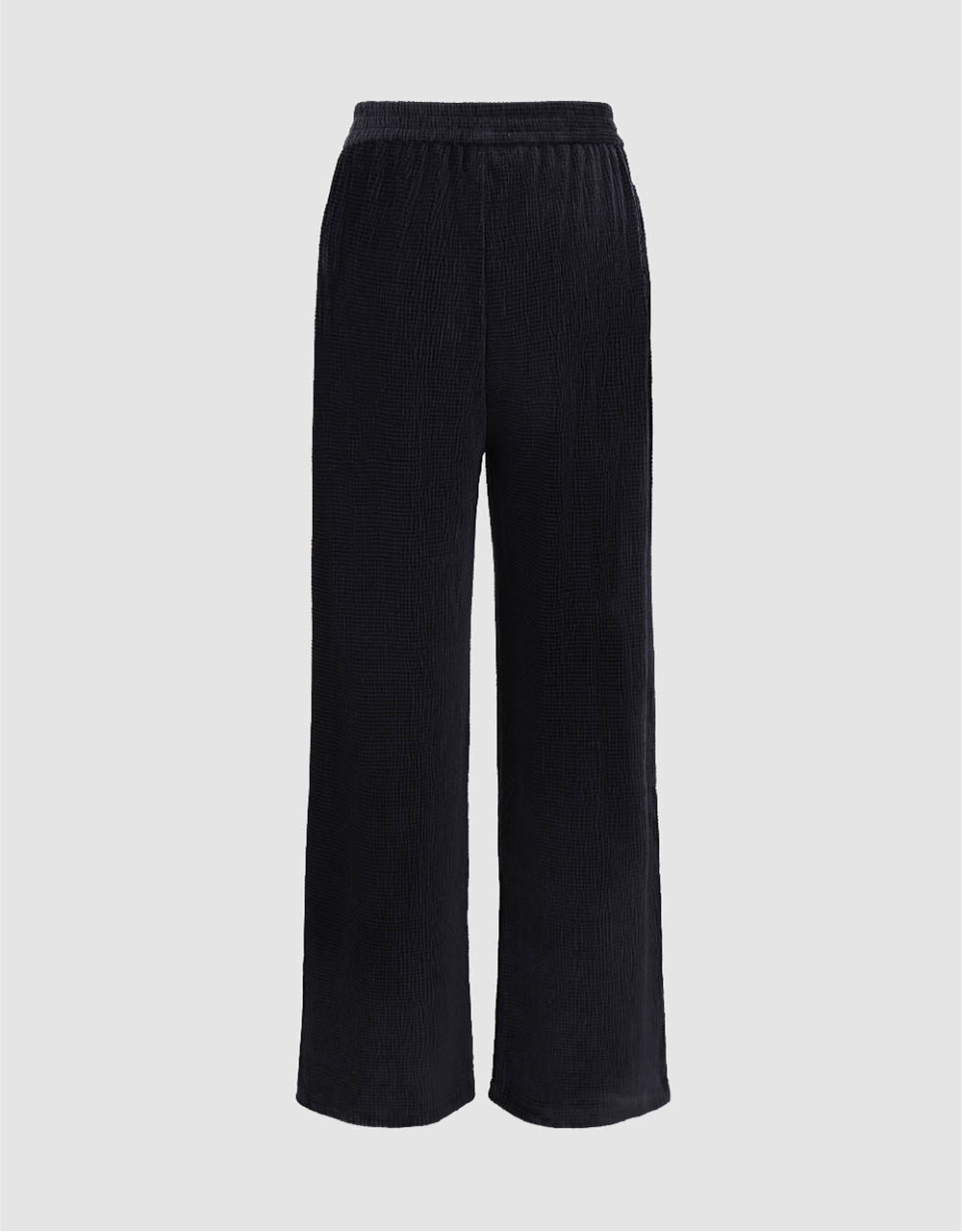 Elastic Waist Knitted Straight Pants