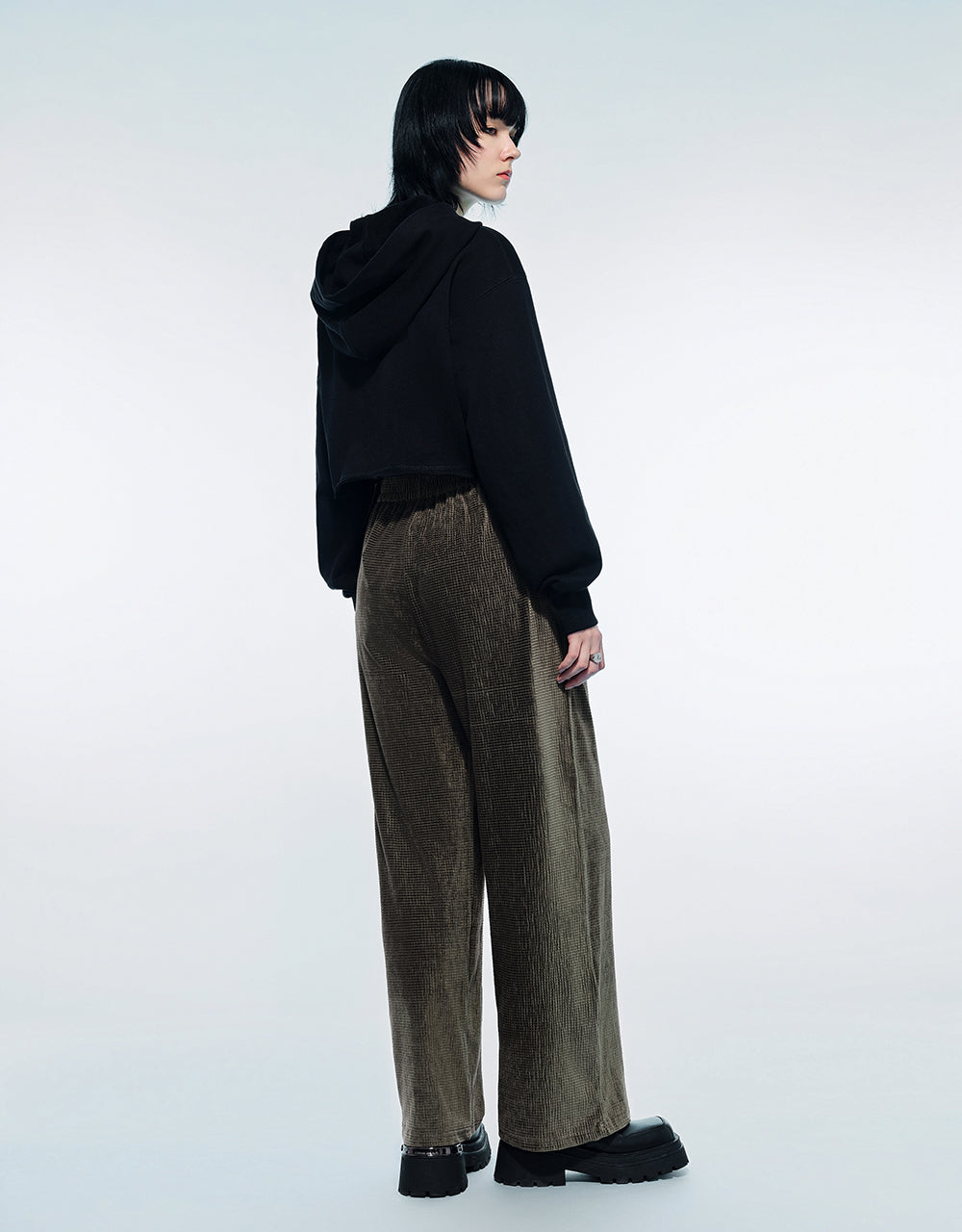 Elastic Waist Knitted Straight Pants