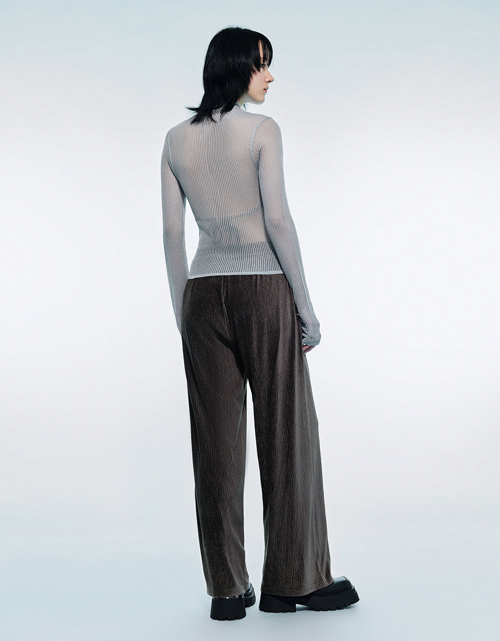 Elastic Waist Knitted Straight Pants