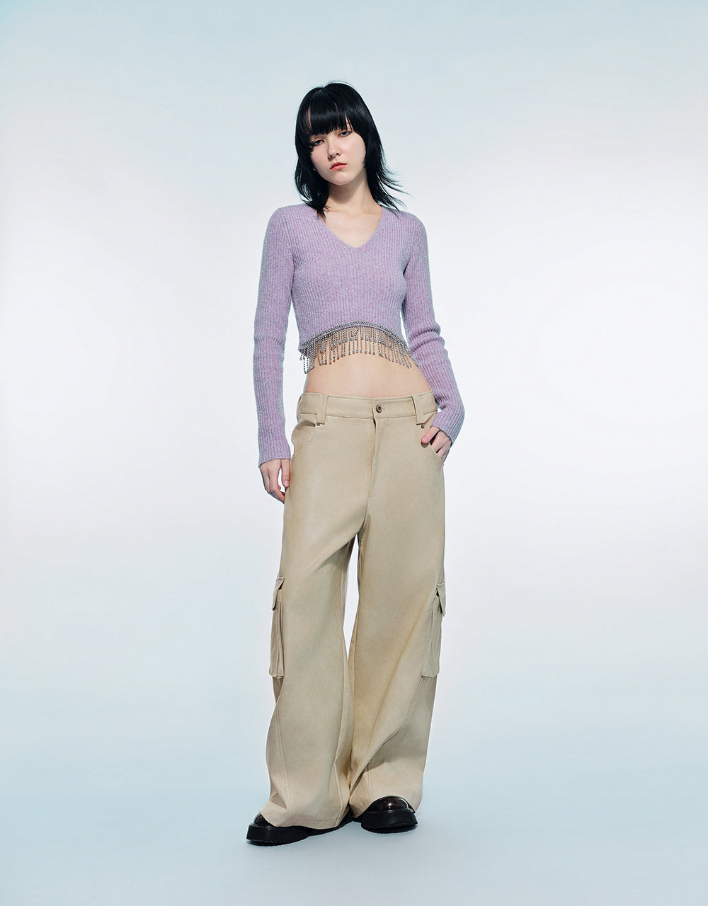 Vegan Leather Wide-Leg Pants