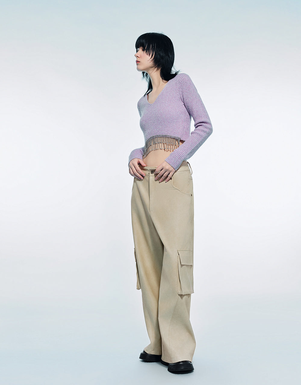 Vegan Leather Wide-Leg Pants