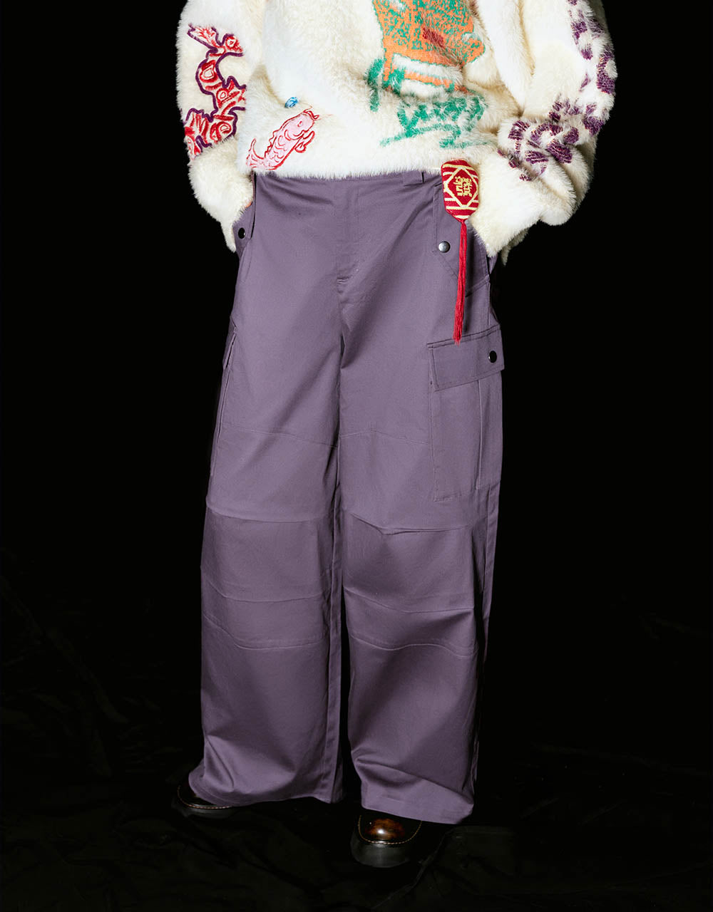 Multi-Pocket Wide-Leg Pants