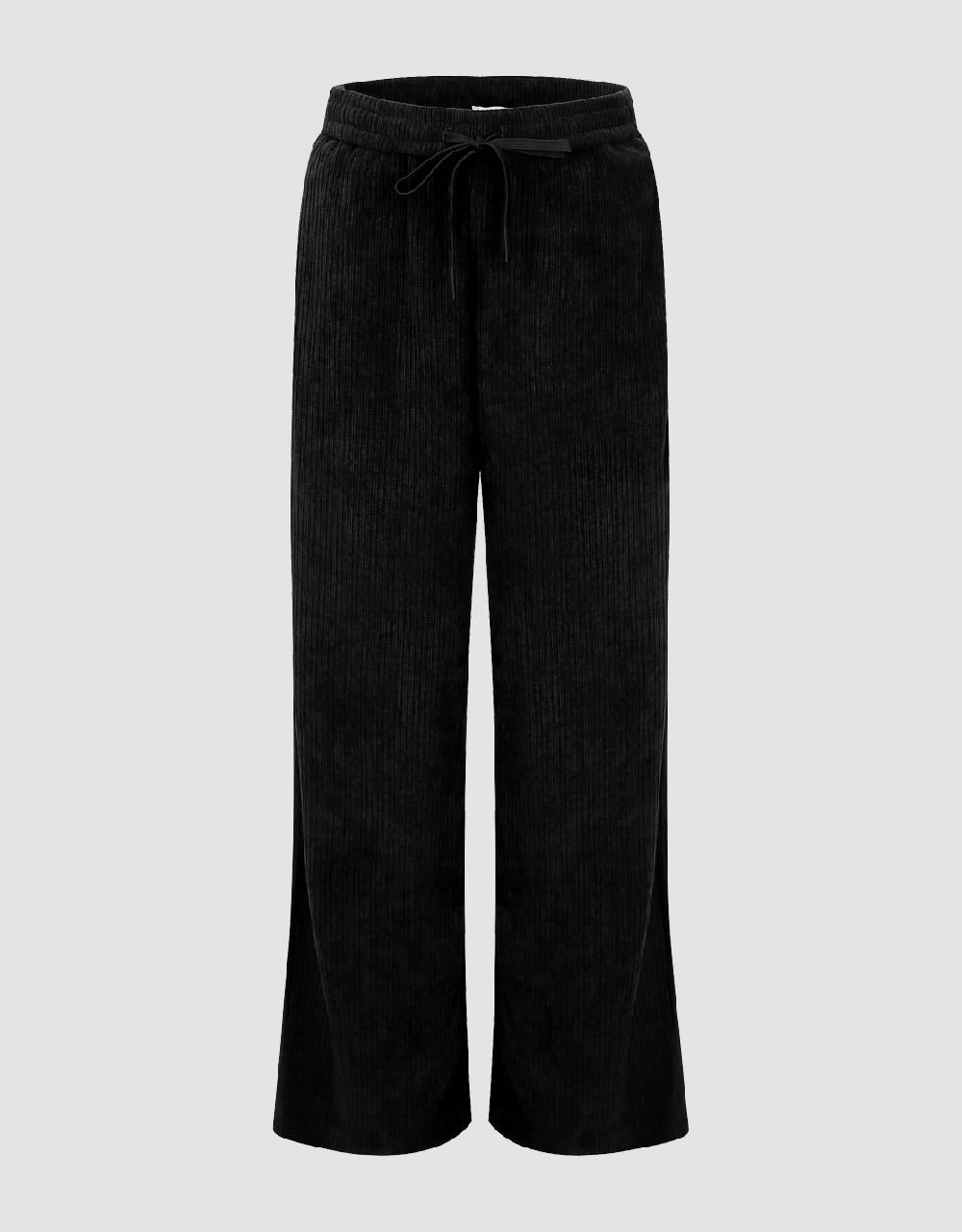 Drawstring Waist Knitted  Wide-Leg Pants